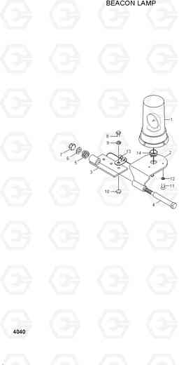 4040 BEACON LAMP HL760(#1302-), Hyundai