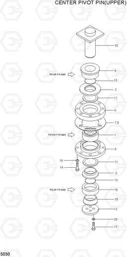 5030 CENTER PIVOT PIN(UPPER) HL760(#1302-), Hyundai