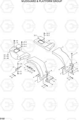 5150 MUD GUARD & PLATFORM GROUP HL760(#1302-), Hyundai