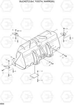 6033 BUCKET(3.0M3, TOOTH, NARROW) HL760(#1302-), Hyundai