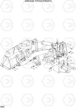 6040 GREASE PIPING(FRONT) HL760(#1302-), Hyundai