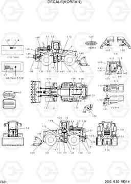 7021 DECALS(KOREAN) HL760(#1302-), Hyundai