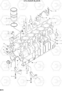 8070 CYLINDER BLOCK HL760(#1302-), Hyundai