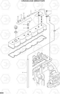 8090 CRANKCASE BREATHER HL760(#1302-), Hyundai