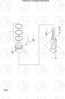 8350 PISTON & CONNECTING ROD HL760(#1302-), Hyundai