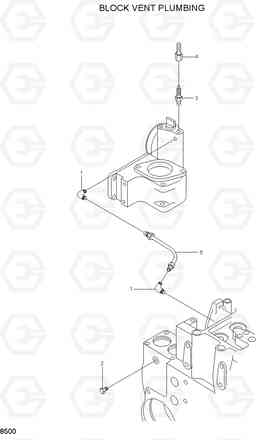 8500 BLOCK VENT PLUMBING HL760(#1302-), Hyundai