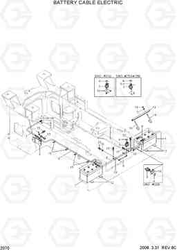 2070 BATTERY CABLE ELECTRIC HL760-7, Hyundai