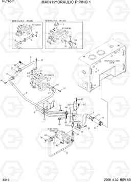 3010 MAIN HYDRAULIC PIPING 1 HL760-7, Hyundai