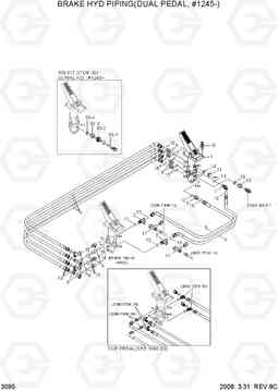 3095 BRAKE HYD PIPING(DUAL PEDAL, #1245-) HL760-7, Hyundai