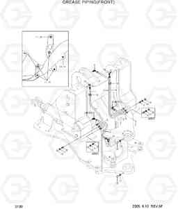 3100 GREASE PIPING(FRONT) HL760-7, Hyundai