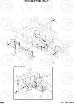 3110 GREASE PIPING(REAR) HL760-7, Hyundai