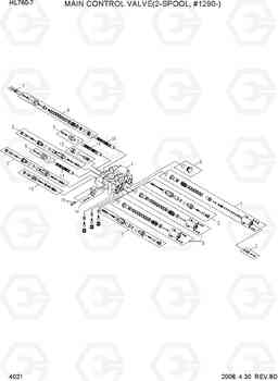 4021 MAIN CONTROL VALVE(2-SPOOL, #1290-) HL760-7, Hyundai