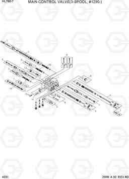 4031 MAIN CONTROL VALVE(3-SPOOL, #1290-) HL760-7, Hyundai