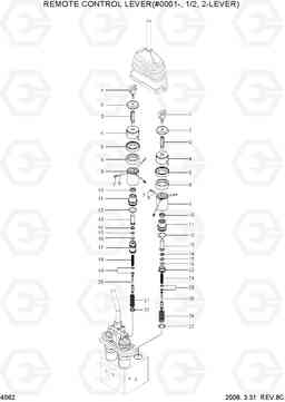4062 REMOTE CONTROL LEVER(#0001-,1/2,2-LEVER) HL760-7, Hyundai