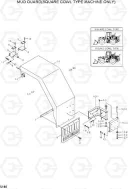 5180 MUD GUARD(SQUARE COWL TYPE) HL760-7, Hyundai