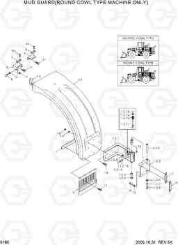 5185 MUD GUARD(ROUND COWL TYPE) HL760-7, Hyundai