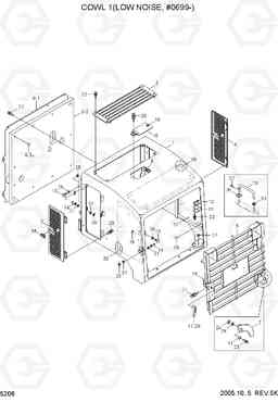 5206 COWL 1(LOW NOISE, #0699-) HL760-7, Hyundai