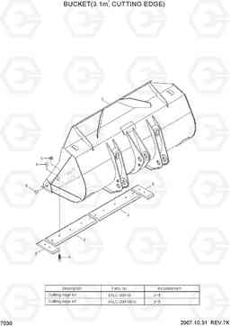 7030 BUCKET(3.1M3, CUTTING EDGE) HL760-7, Hyundai