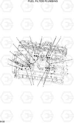 9130 FUEL FILTER PLUMBING HL760-7, Hyundai