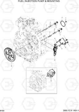 9150 FUEL INJECTION PUMP & MOUNTING HL760-7, Hyundai