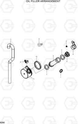 9290 OIL FILLER ARRANGEMENT HL760-7, Hyundai