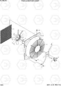 1031 FAN & MOTOR ASSY HL760-7A, Hyundai