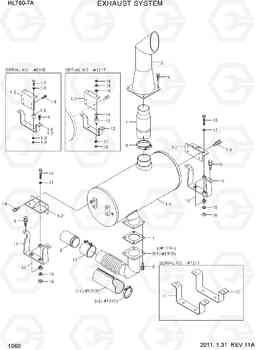 1060 EXHAUST SYSTEM HL760-7A, Hyundai
