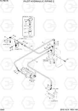 3040 PILOT HYDRAULIC PIPING 2 HL760-7A, Hyundai