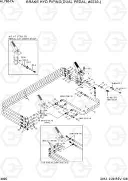 3095 BRAKE HYD PIPING(DUAL PEDAL, #0239-) HL760-7A, Hyundai