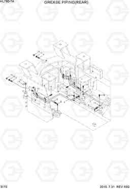 3110 GREASE PIPING(REAR) HL760-7A, Hyundai