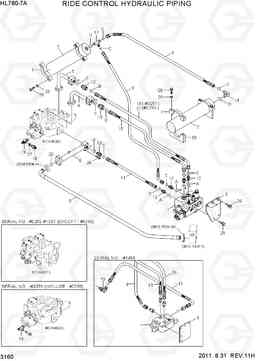 3160 RIDE CONTROL HYDRAULIC PIPING HL760-7A, Hyundai