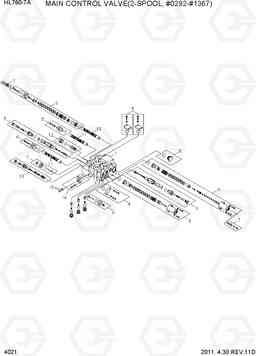 4021 MAIN CONTROL VALVE(2-SPOOL, #0292-#1367) HL760-7A, Hyundai