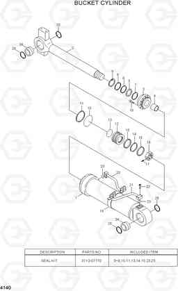 4140 BUCKET CYLINDER HL760-7A, Hyundai