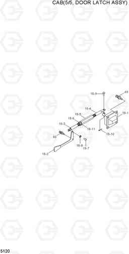 5120 CAB(5/5, DOOR LATCH ASSY) HL760-7A, Hyundai