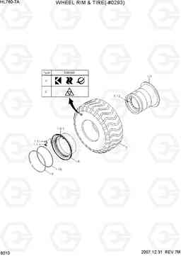 6010 WHEEL RIM & TIRE(-#0293) HL760-7A, Hyundai