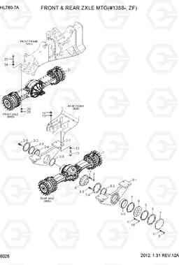 6026 FRONT & REAR AXLE MTG(#1388-, ZF) HL760-7A, Hyundai