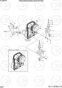 6040 TRANSMISSION MOUNTING HL760-7A, Hyundai