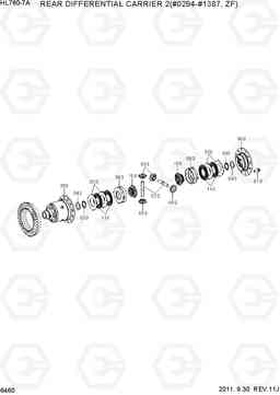 6460 REAR DIFFERENTIAL CARRIER 2(#0294-1387) HL760-7A, Hyundai