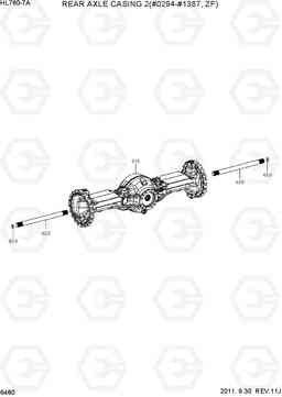 6480 REAR AXLE CASING 2(#0294-#1387, ZF) HL760-7A, Hyundai