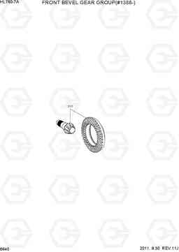6640 FRONT BEVEL GEAR GROUP(#1388-) HL760-7A, Hyundai