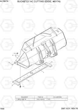 7030 BUCKET(3.1M3, CUTTING EDGE, -#0174) HL760-7A, Hyundai