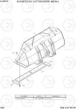 7084 BUCKET(5.0M3, CUTTING EDGE, #0650-) HL760-7A, Hyundai