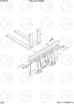 7100 PALLET FORK HL760-7A, Hyundai