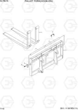 7110 PALLET FORK(HOOK ON) HL760-7A, Hyundai