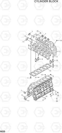 9020 CYLINDER BLOCK HL760-7A, Hyundai