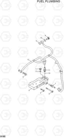 9190 FUEL PLUMBING HL760-7A, Hyundai