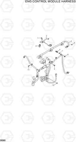 9590 ENG CONTROL MODULE HARNESS HL760-7A, Hyundai