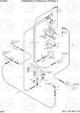 3070 STEERING HYDRAULIC PIPING 2 HL760-9, Hyundai