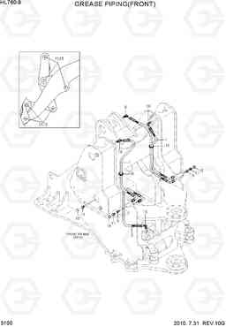 3100 GREASE PIPING(FRONT) HL760-9, Hyundai
