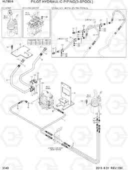 3140 PILOT HYDRAULIC PIPING(3-SPOOL) HL760-9, Hyundai